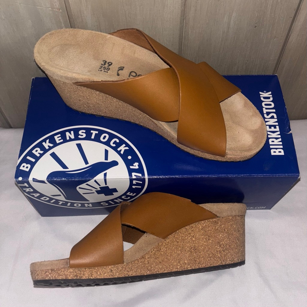 Birkenstock Papillio Samira size 8.5 EU 39 Tan Boho Platform Comfy Wedge Sandal - Picture 4 of 6